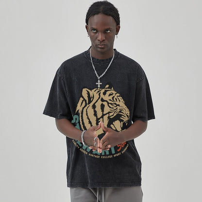 Mens Cotton Wash Solid T-Shirts Oversized Unisex Short Sleeve Streetwear Rap Hip Hop Basic Tee Tops 2305101622