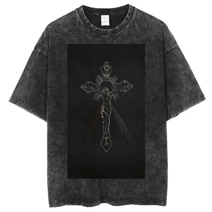 Unisex Vintage Solid Wash T-Shirts 2305103960