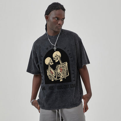 Unisex Vintage Solid Wash T-Shirts 2305102637