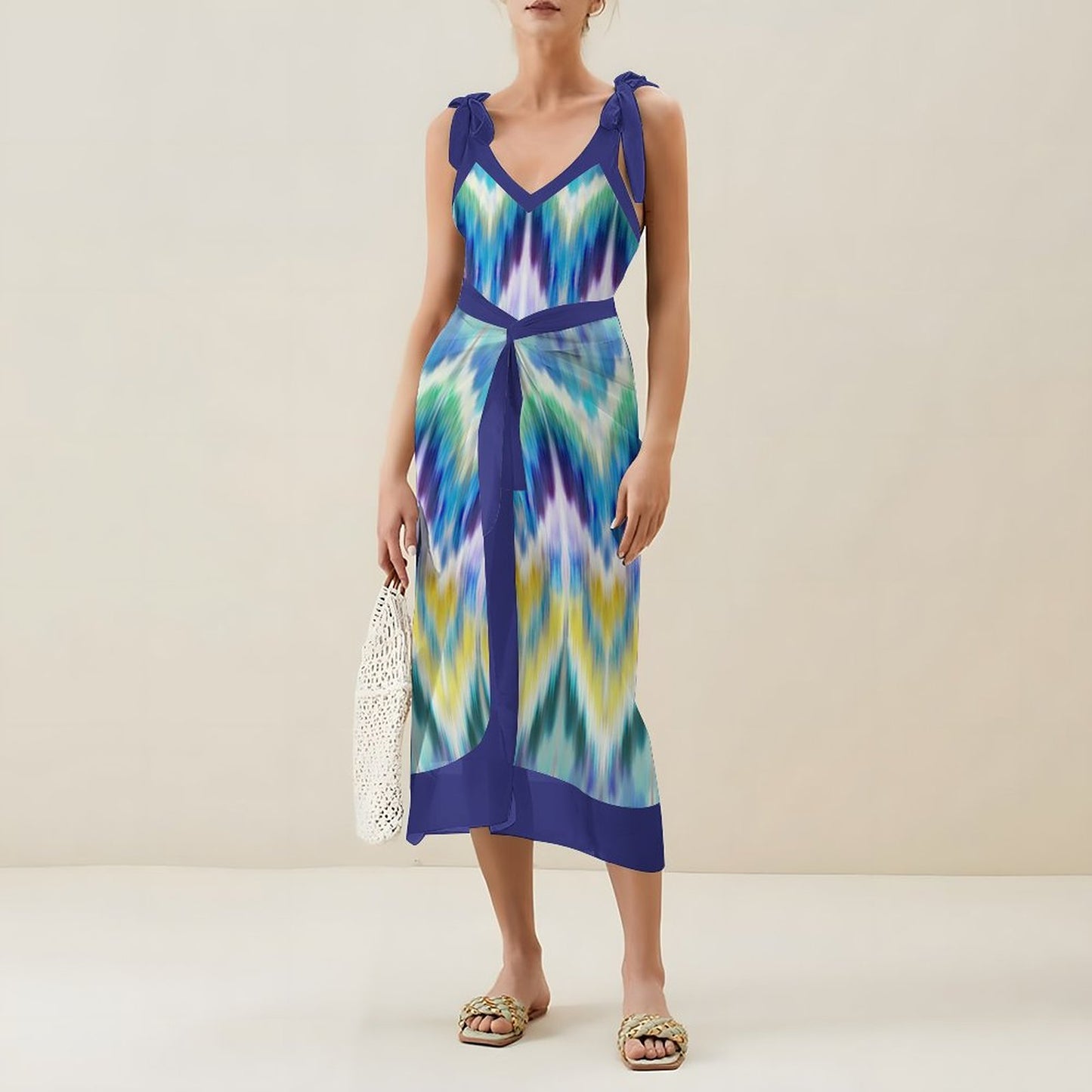 Casual Printed One-Piece Swimsuit And Cover Up 2305104147
