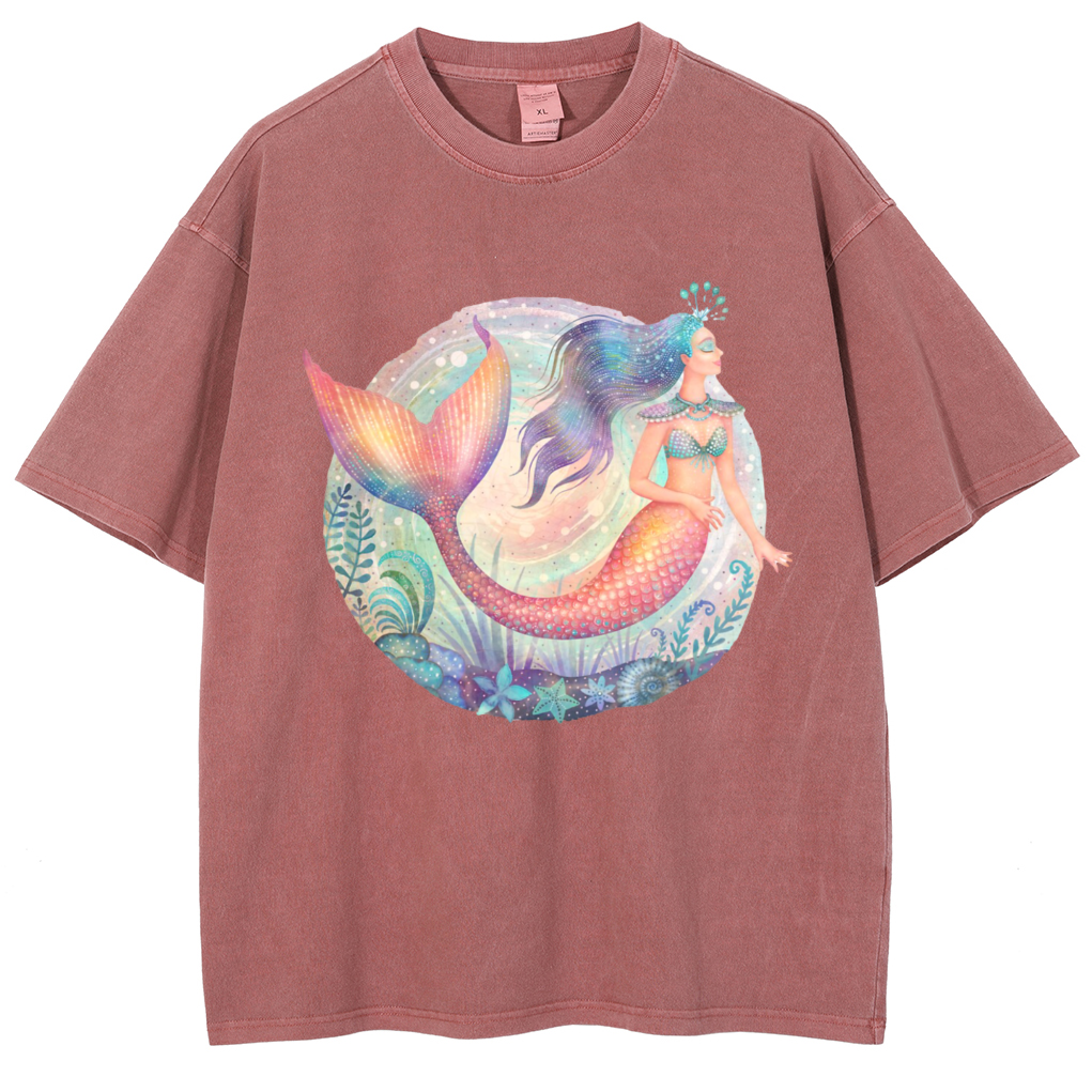 Mens Cotton Wash Solid T-Shirts Oversized Unisex Short Sleeve Streetwear Rap Hip Hop Basic Tee Tops