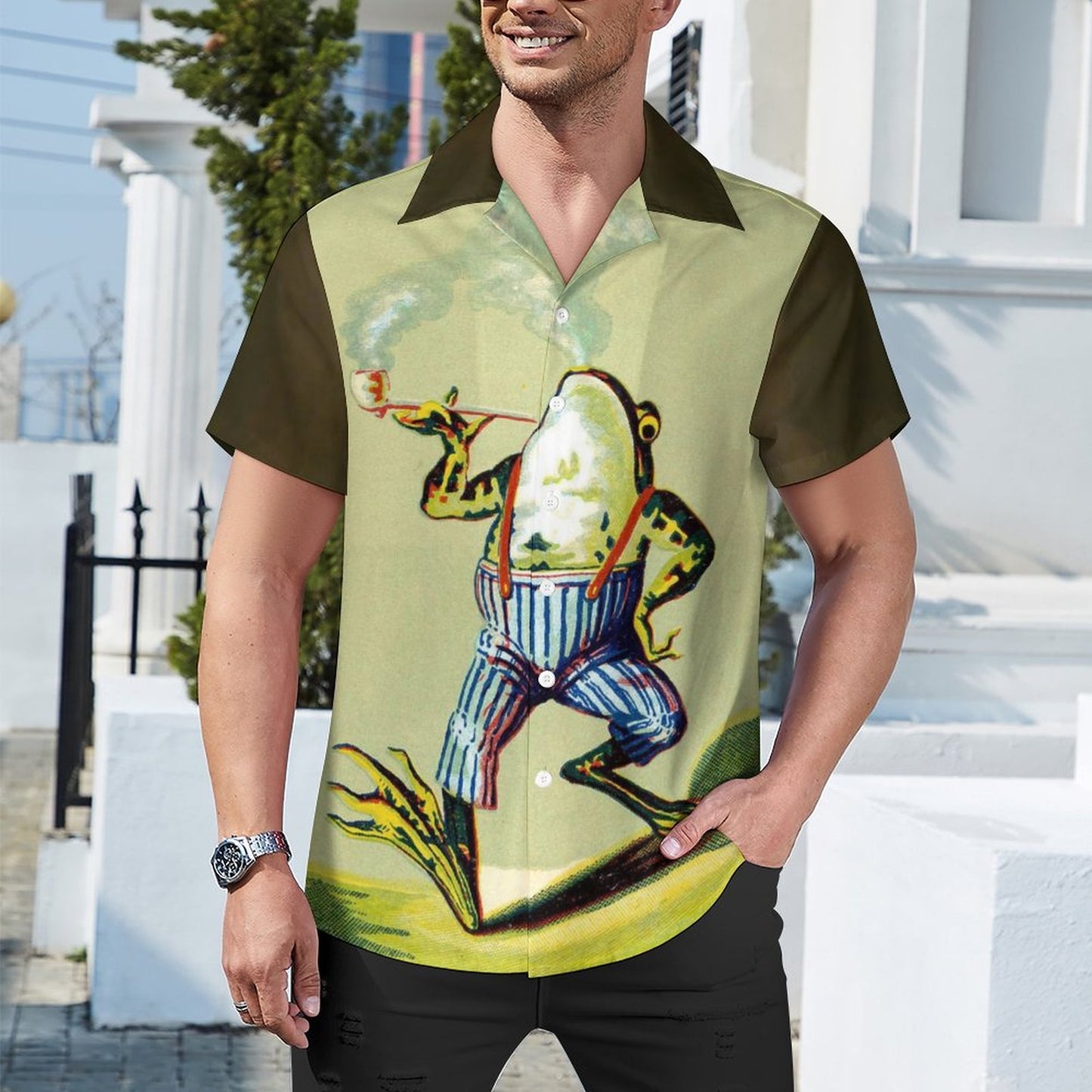 Men Hawaiian Casual Short Sleeve Shirt 2306102073
