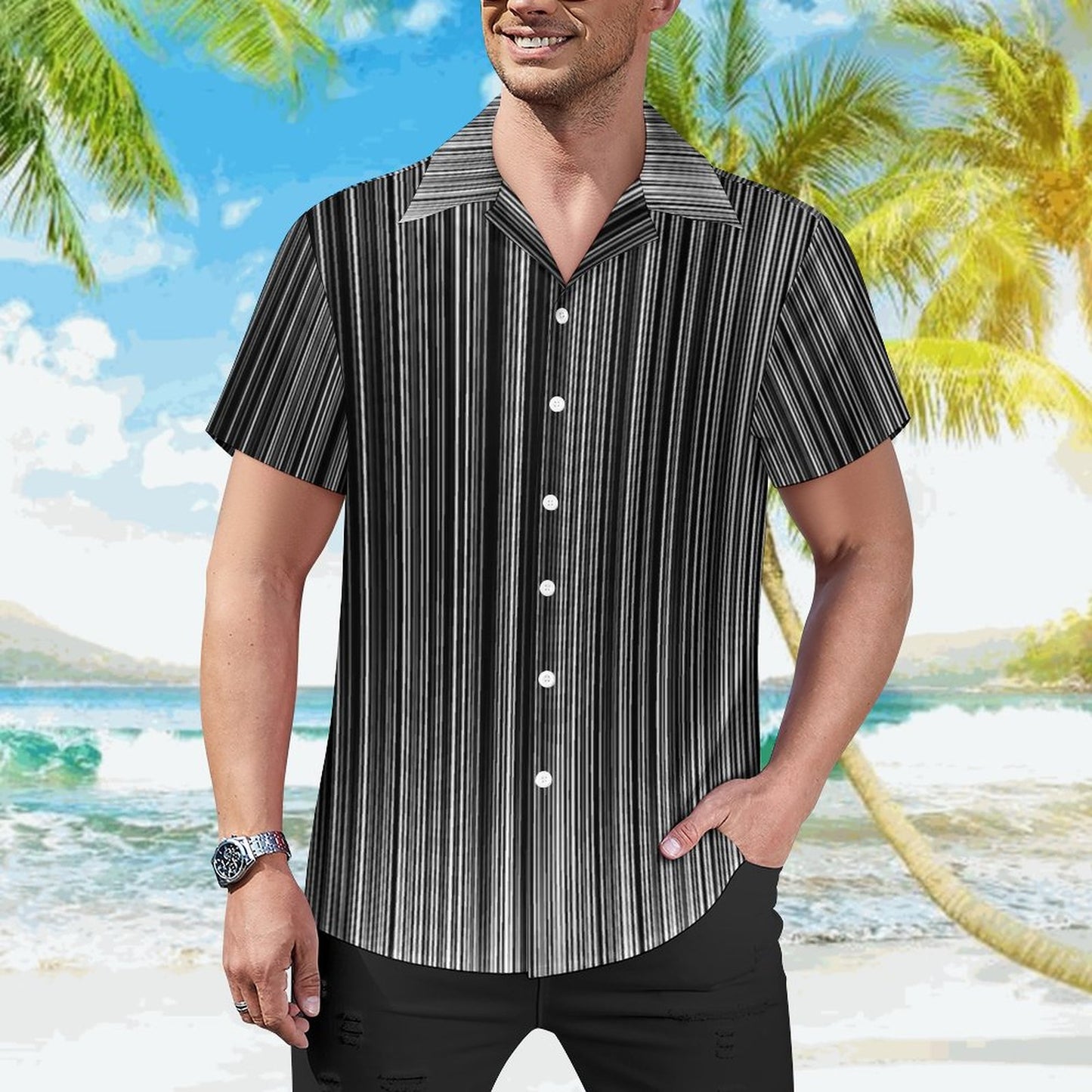 Men's Hawaiian Print Casual Shirt 2304104816