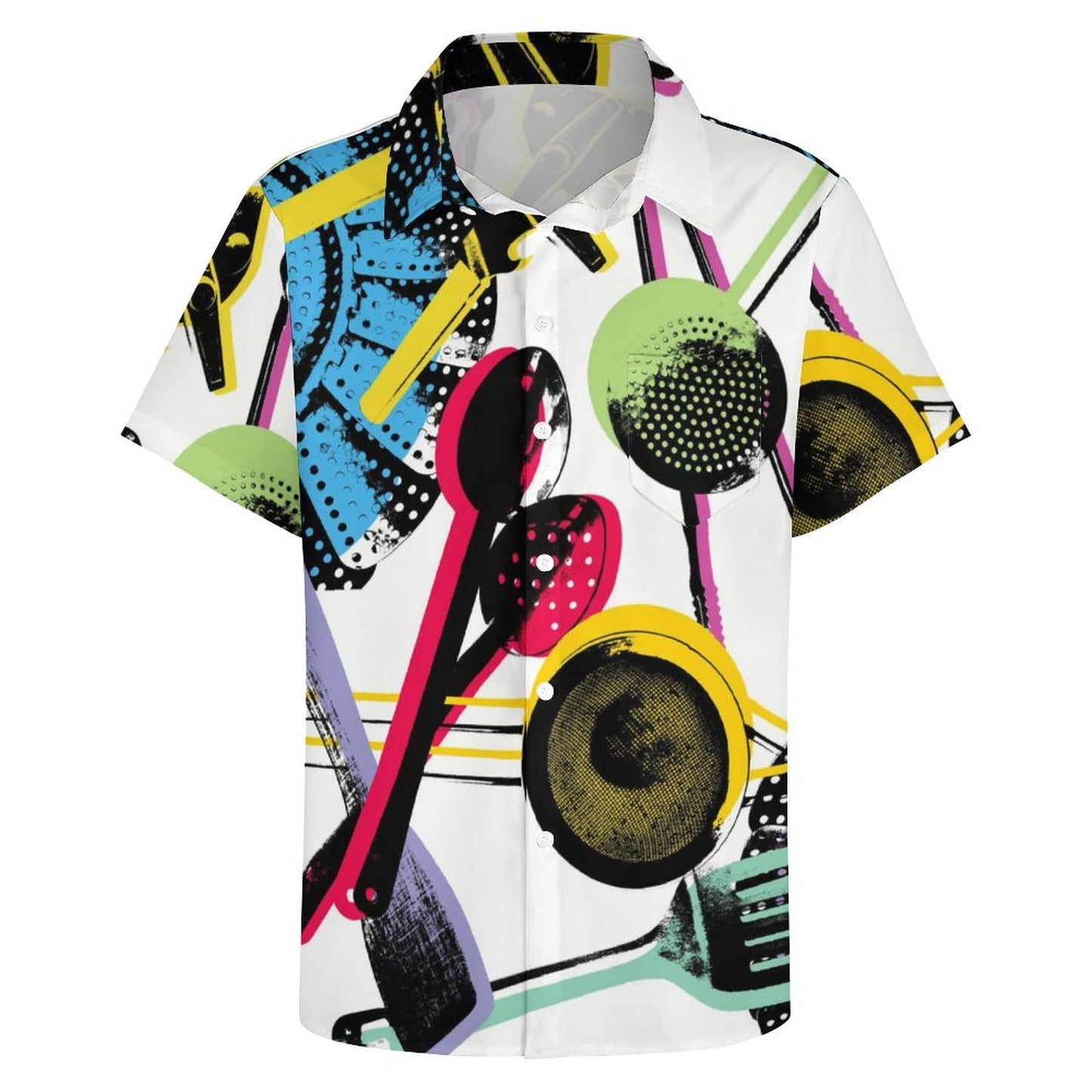 Men's Hawaiian Kitchenware Printed Vacation Shirt 2306101952