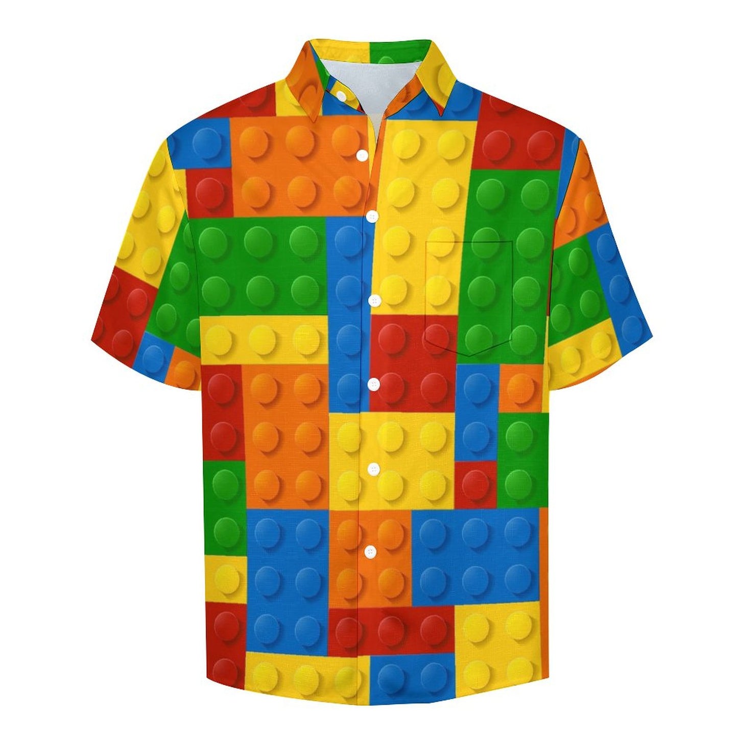 Men's Brick Art Print Vacation Hawaiian Shirt 2305106648