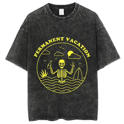 Unisex Vintage Solid Wash T-Shirts 2305101596