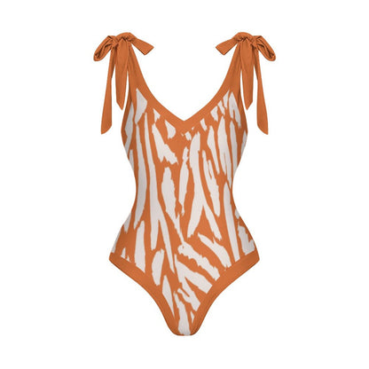 Casual Printed One-Piece Swimsuit And Cover Up 2305104032