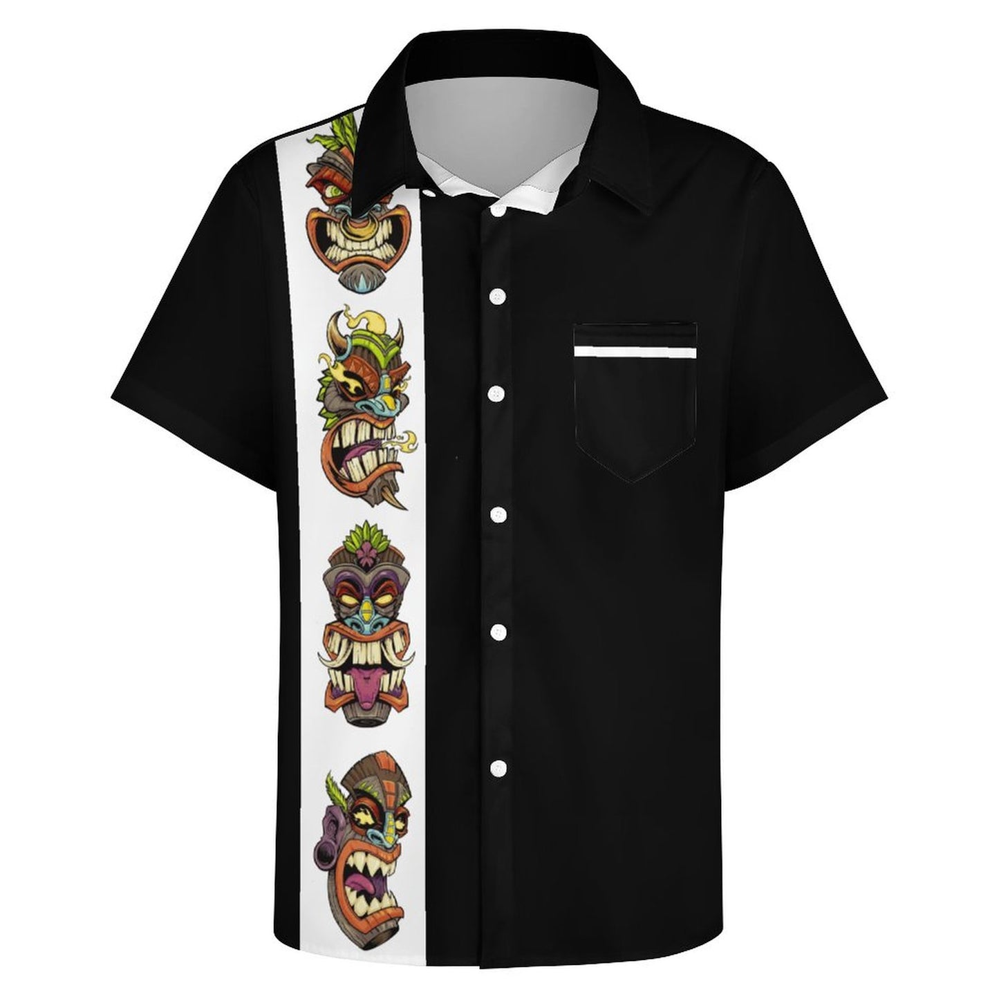 Men's TIKI Print Casual Short Sleeve Shirt 2306102576