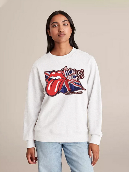 Unisex Round Neck Casual Printed Long Sleeve Sweatshirt