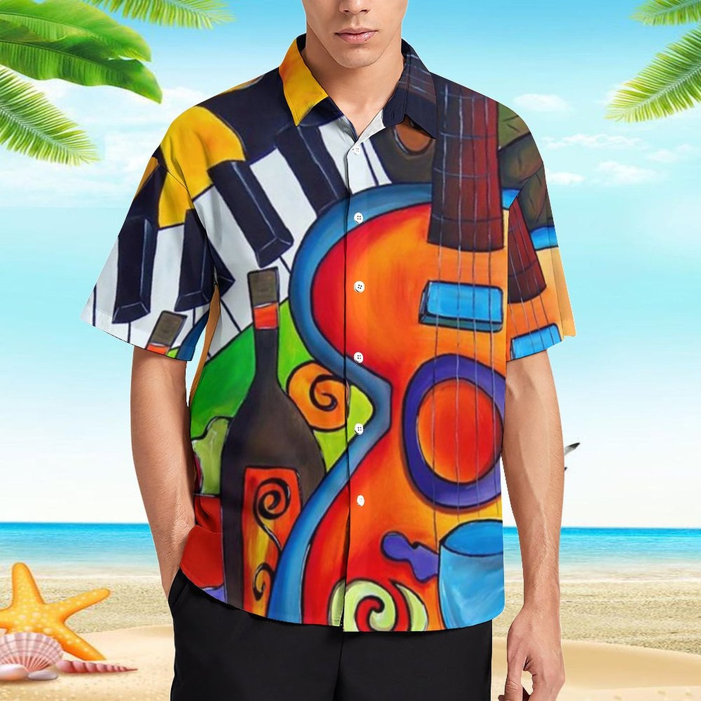 Men's Hawaiian Print Resort Shirt 2305102019