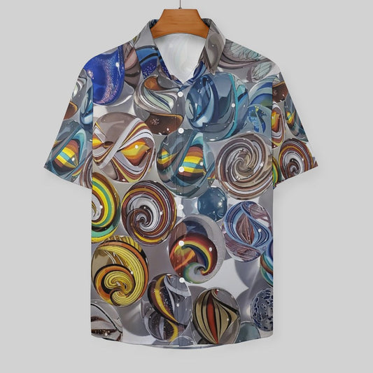 Men's Glass Ball Print Casual Short Sleeve Shirt 2306102519