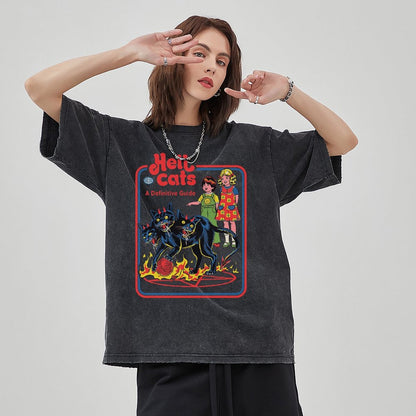 Unisex Vintage Solid Wash Denim T-Shirts