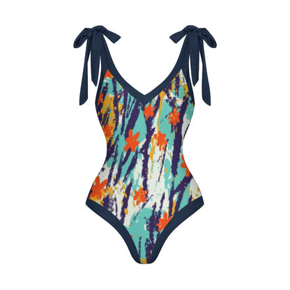 Casual Printed One-Piece Swimsuit And Cover Up 2305102420