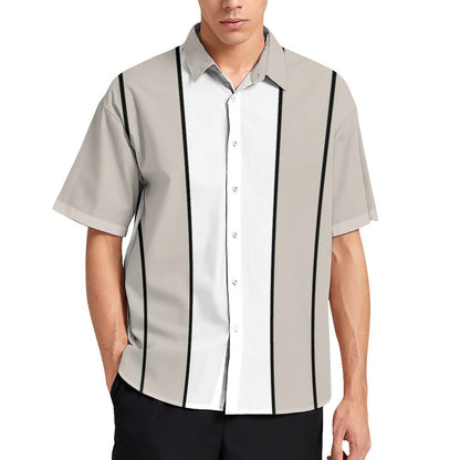Men's Geometric Stripe Short Sleeve Shirt