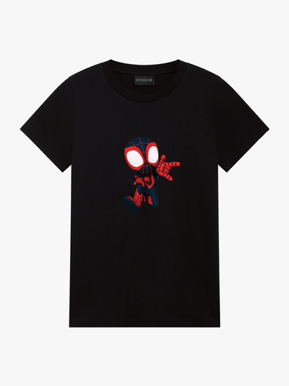 Women's Casual Mini Spider-Man Printed Round Neck Short Sleeve T-Shirt