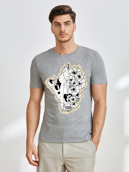 Unisex Round Neck Casual Printed Short Sleeve T-Shirt