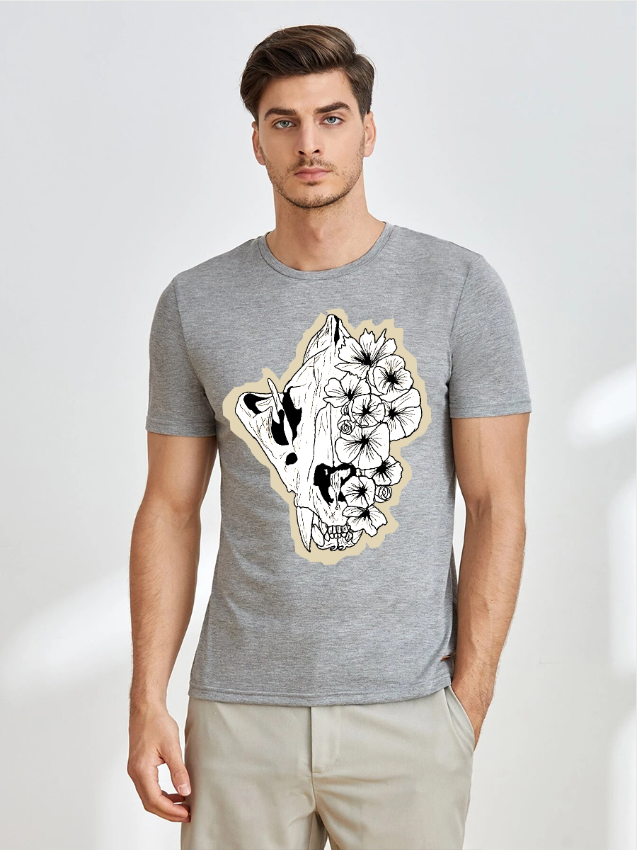 Unisex Round Neck Casual Printed Short Sleeve T-Shirt