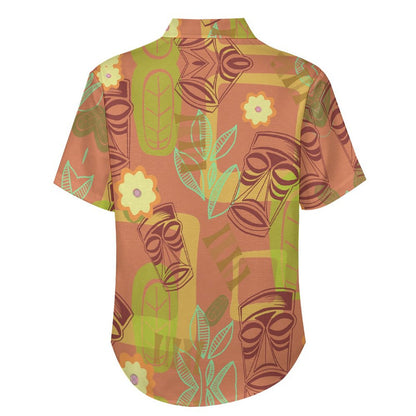Tiki Chest Pocket Short Sleeve Hawaiian Shirt 2306100692