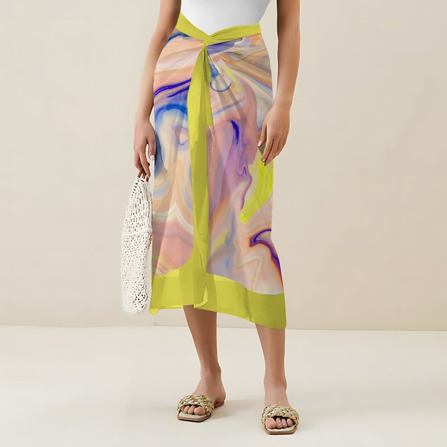 Casual Printed One-Piece Swimsuit And Cover Up 2305102426