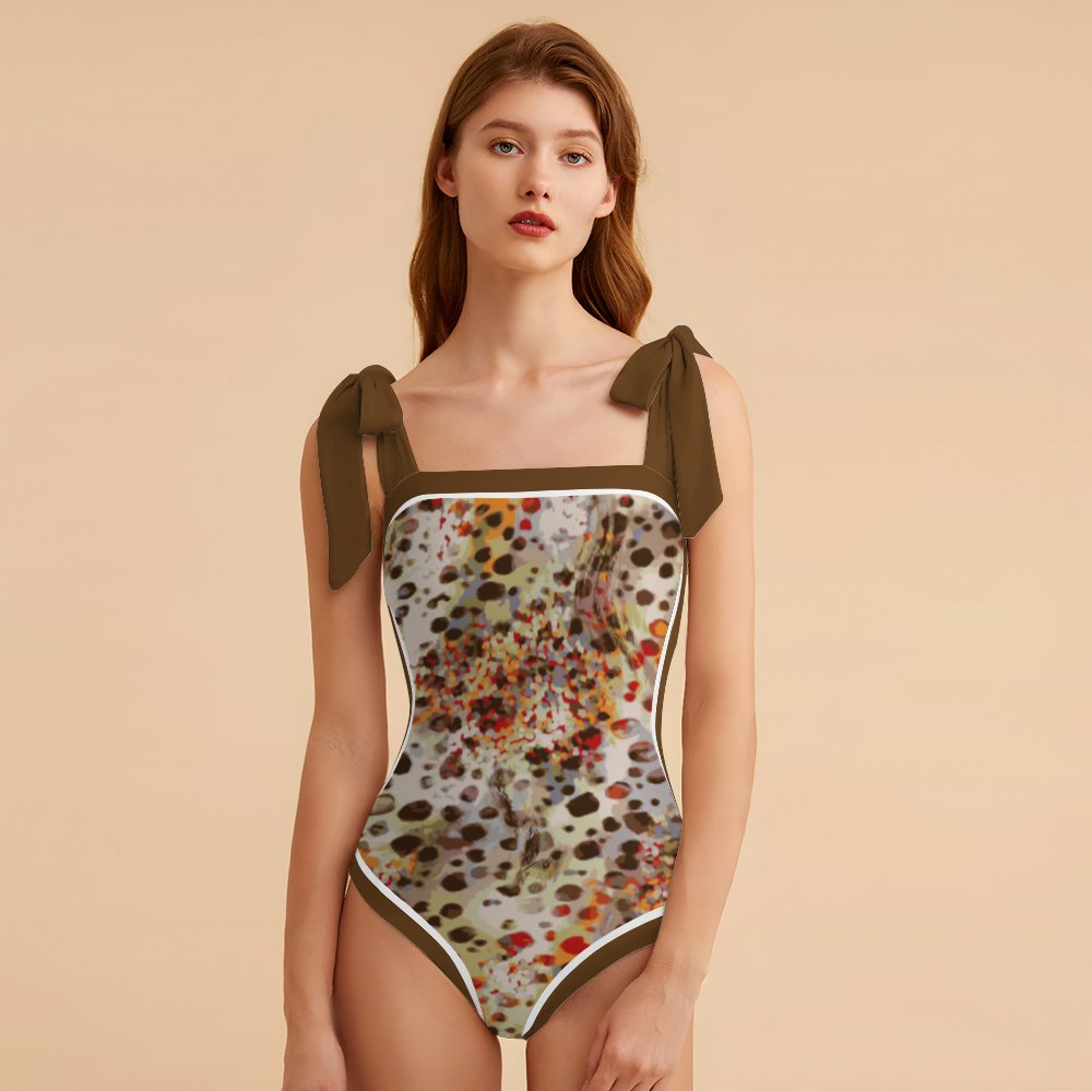 Fashion Printed One Piece Swimsuit And Cover Up 2305104446