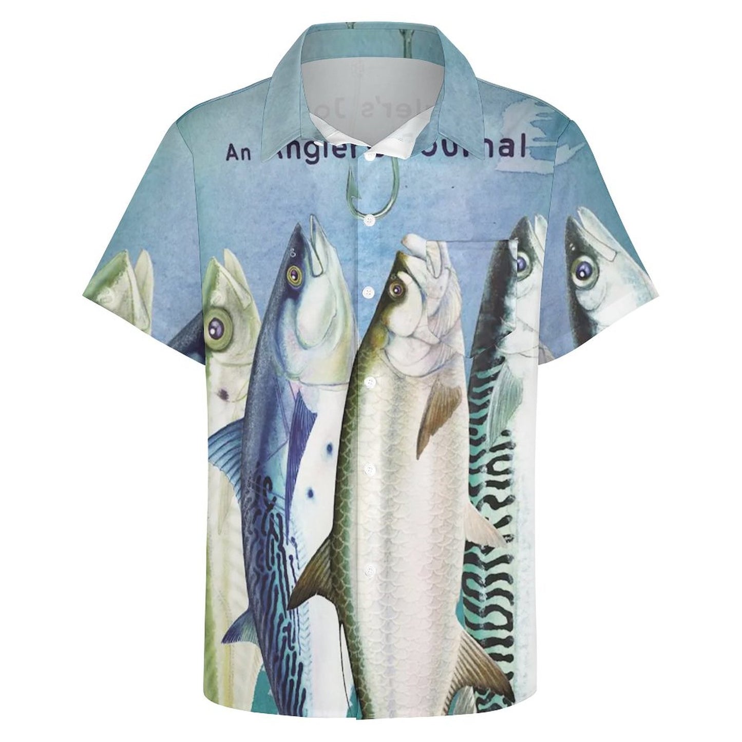 Men's Hawaiian Fishing Diary Printed Vacation Shirt 2306101854