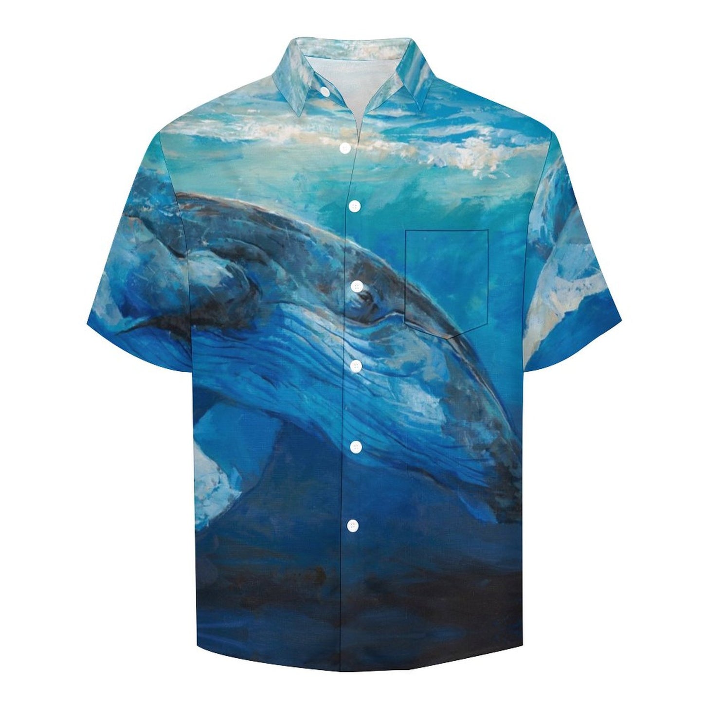 Men's Oil Painting Art Whale Print Vacation Hawaiian Shirt 2305106497