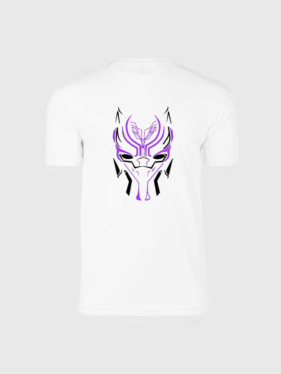 Men's Casual Marvel Black Panther Neon Printed Round Neck Short Sleeve T-Shirt