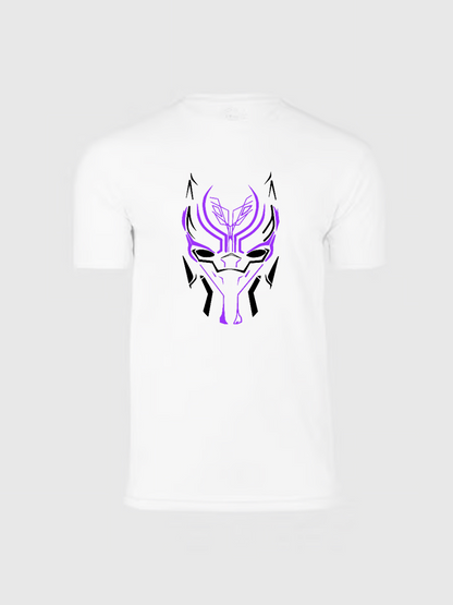 Men's Casual Marvel Black Panther Neon Printed Round Neck Short Sleeve T-Shirt