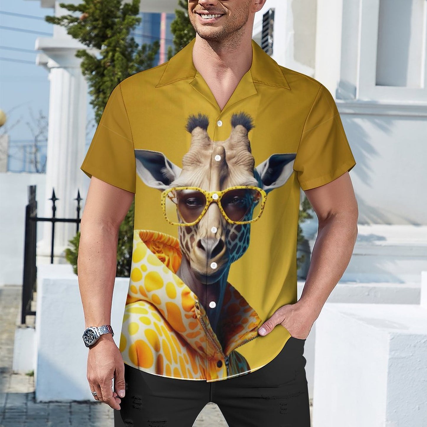 Men Hawaiian Casual Short Sleeve Shirt 2306101611