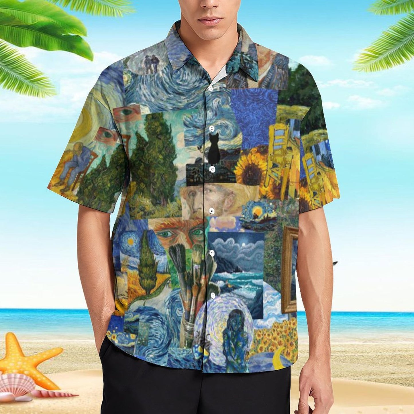 Men's Hawaiian Print Resort Shirt 2305101772