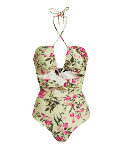 Fashion Floral Print Beach Bikini and Cover Up