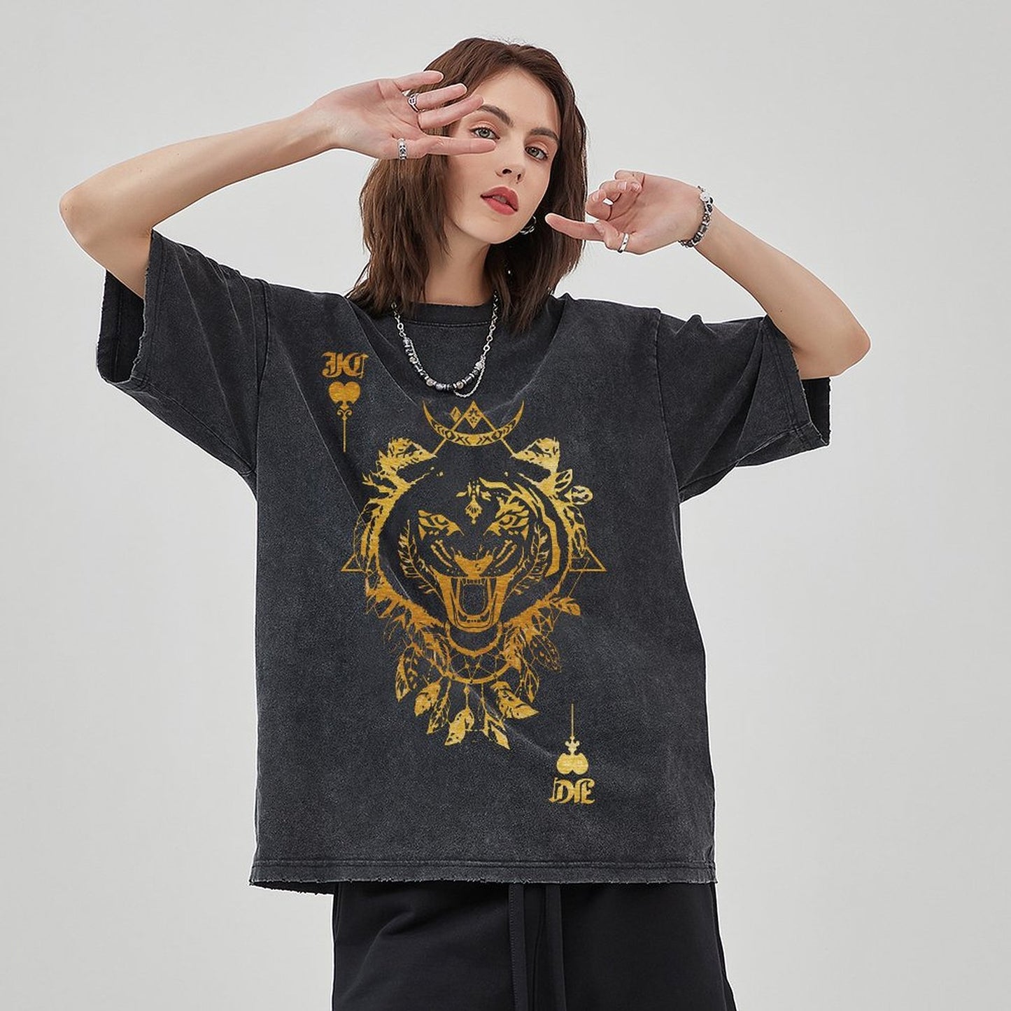 Mens Cotton Wash Solid T-Shirts Oversized Unisex Short Sleeve Streetwear Rap Hip Hop Basic Tee Tops 2305101621