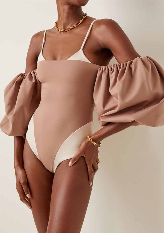 Fashion Colorblock One Piece Swimsuit