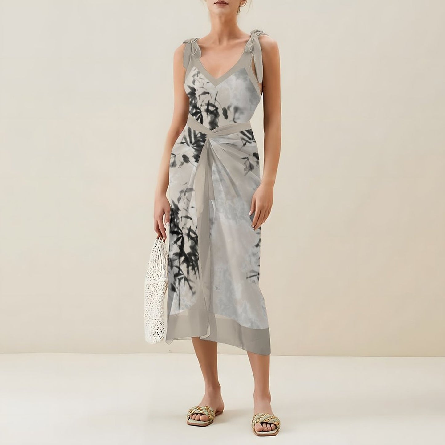 Casual Printed One-Piece Swimsuit And Cover Up 2305102606