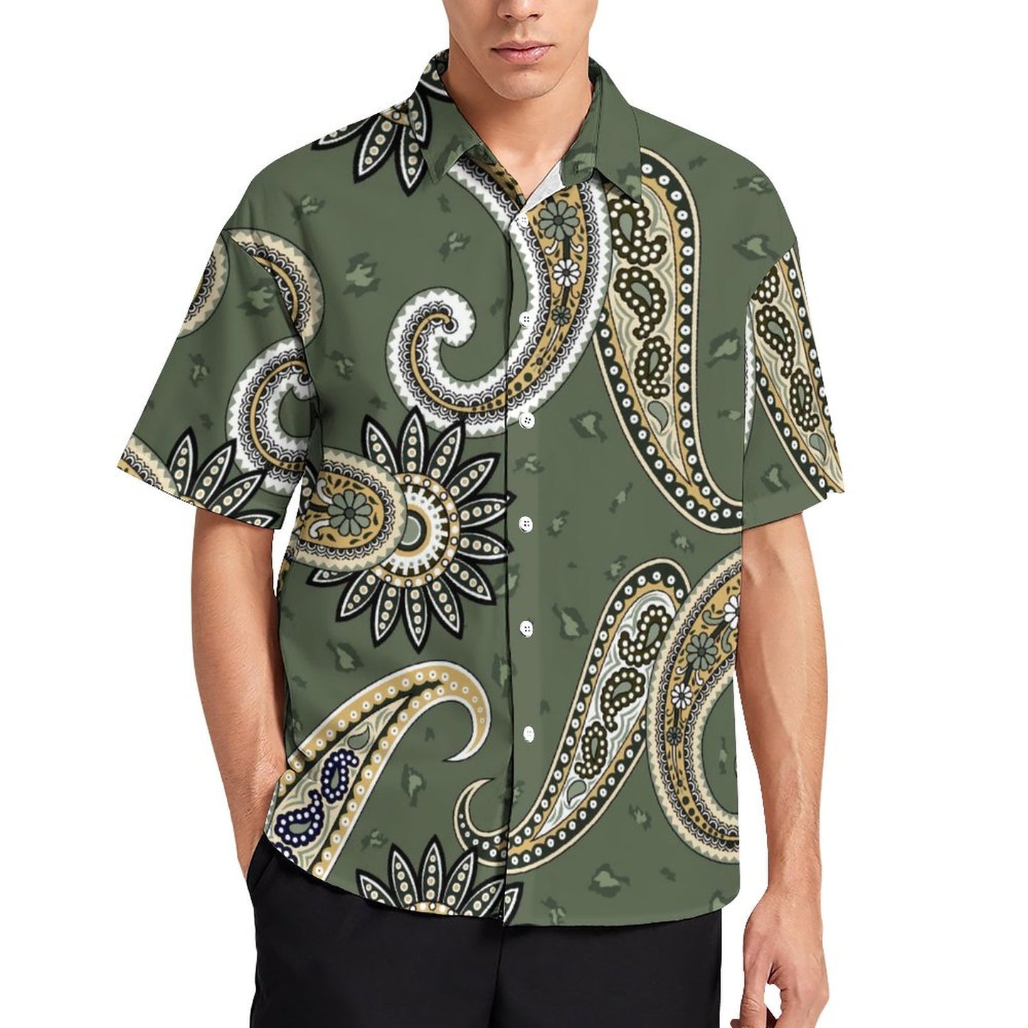 Men's Fashion Casual Printed Short Sleeve Shirts 2306105118