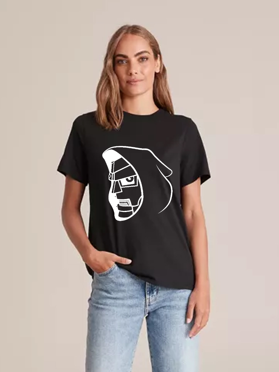 Women's Casual Doom Marvel Comics Printed Round Neck Short Sleeve T-Shirt