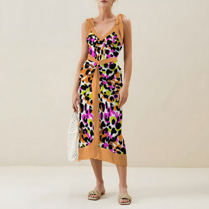 Casual Printed One-Piece Swimsuit And Cover Up 2305102676