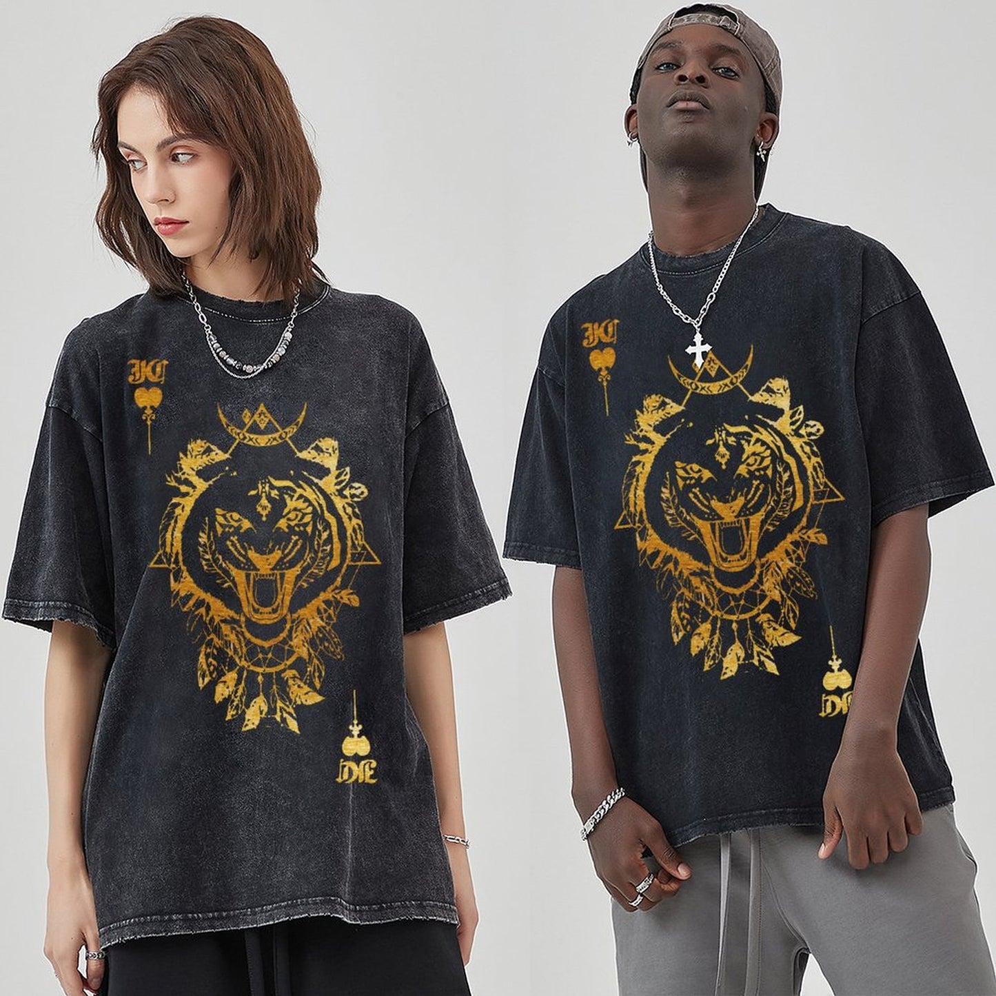 Mens Cotton Wash Solid T-Shirts Oversized Unisex Short Sleeve Streetwear Rap Hip Hop Basic Tee Tops 2305101621