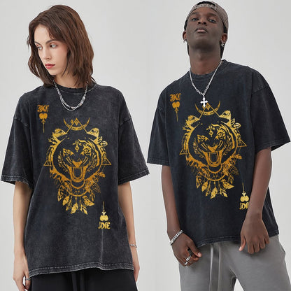 Mens Cotton Wash Solid T-Shirts Oversized Unisex Short Sleeve Streetwear Rap Hip Hop Basic Tee Tops 2305101621