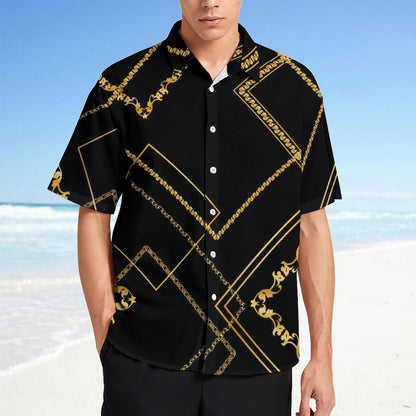 Men's Fashion Casual Printed Short Sleeve Shirts 2306100096