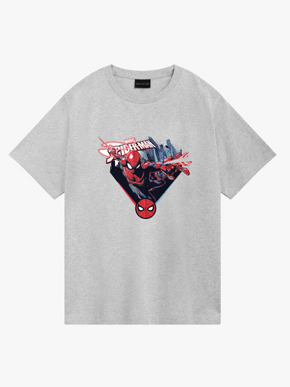 Women's Casual Marvel Spider-Man Printed Round Neck Short Sleeve T-Shirt