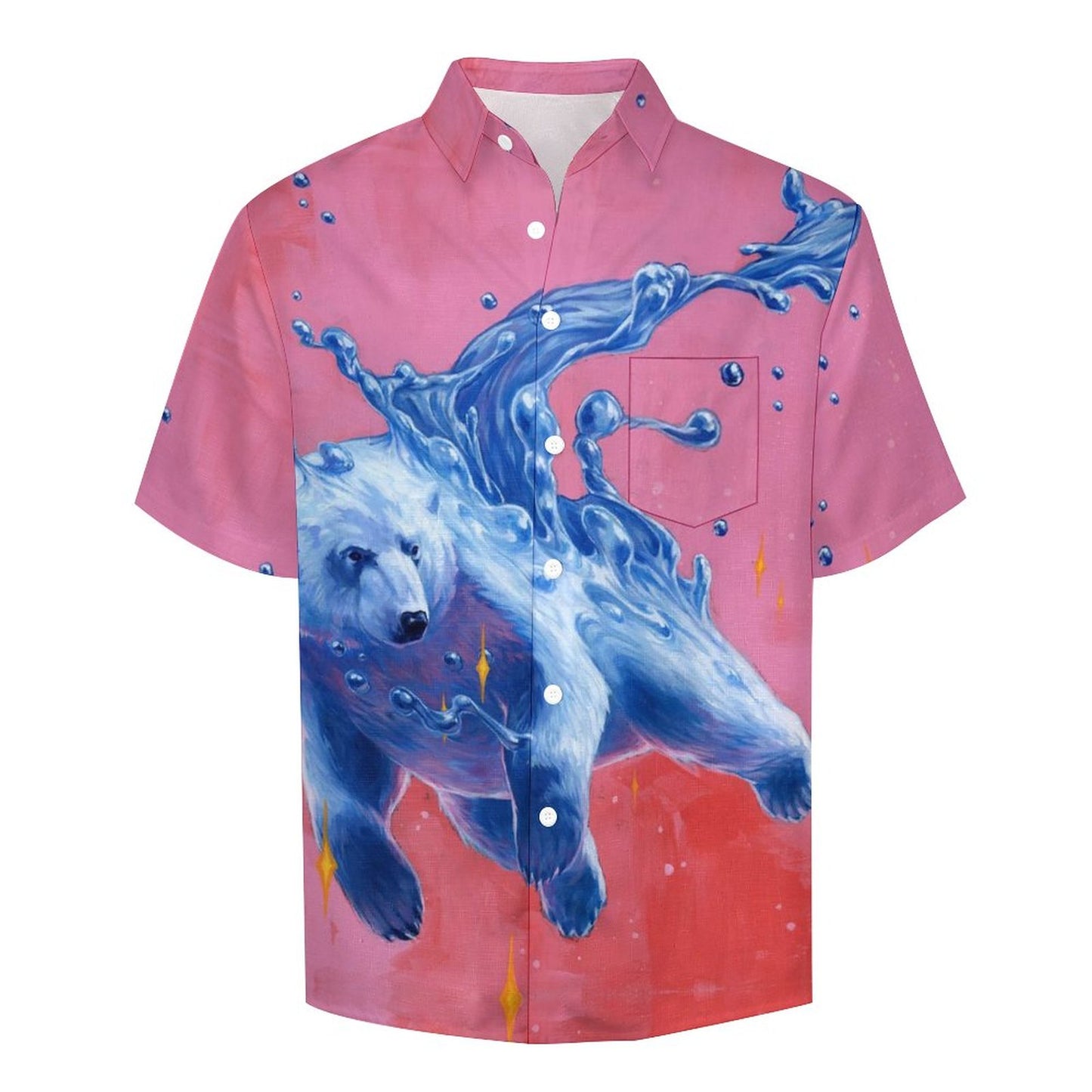 Men's Polar Bear Painted Art Print Vacation Hawaiian Shirt2305106293