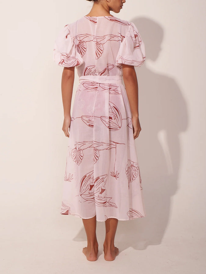 Printed One-Piece Swimsuit And Beach Kimono