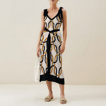 Casual Printed One-Piece Swimsuit And Cover Up 2305104142