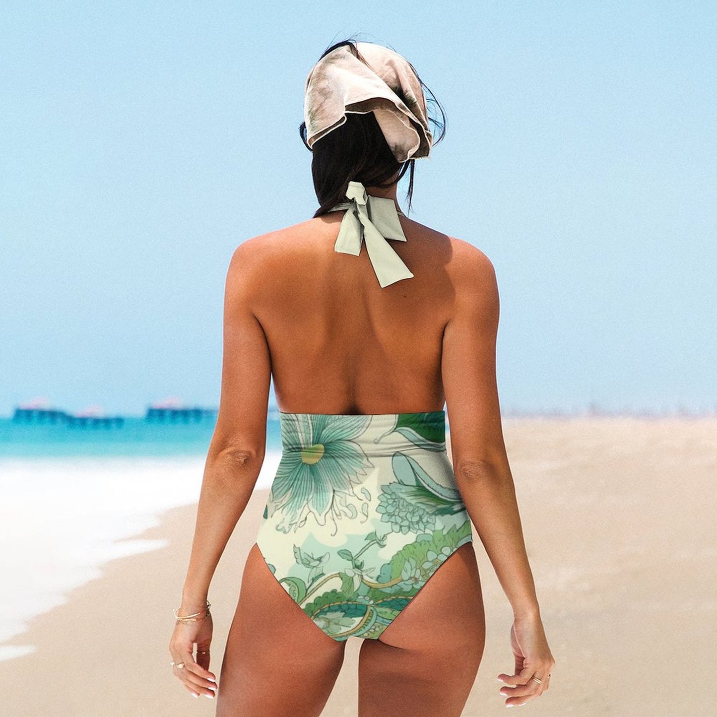 Casual Printed One Piece Swimsuit And Cover Up 2306103035