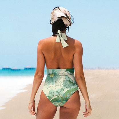 Casual Printed One Piece Swimsuit And Cover Up 2306103035