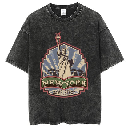 Unisex Vintage Solid Wash T-Shirts 2305102645