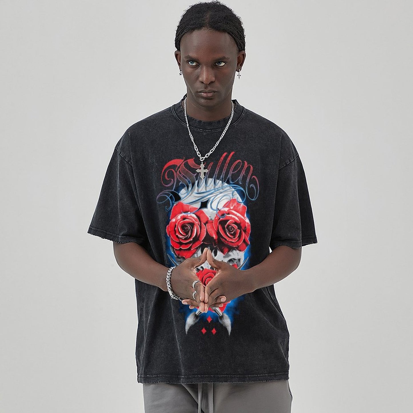 Unisex Vintage Solid Wash T-Shirts 2305104087