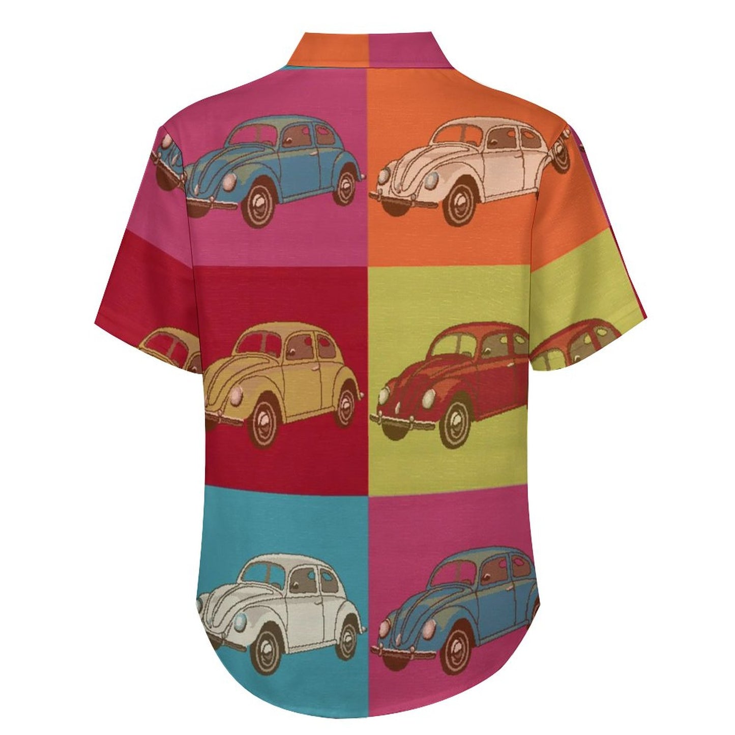Men's Painted Car Print Vacation Hawaiian Shirt