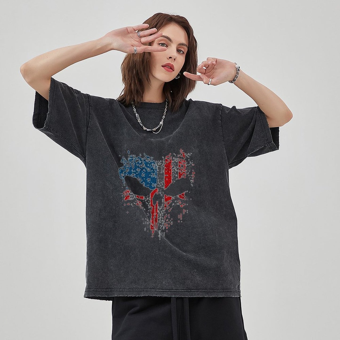 Unisex Vintage Solid Wash T-Shirts 2305104095